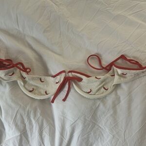 Zara Red and White Bikini top